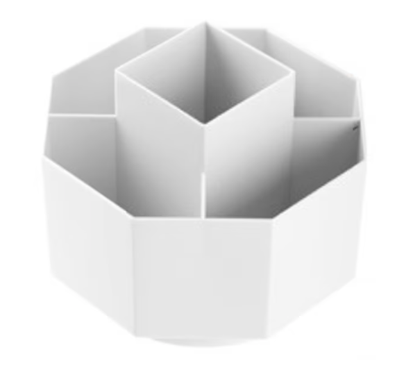 Cutie de depozitare pensule de machiaj rotativ 360 grade 5 compartimente ALBA